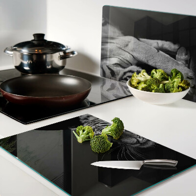 Schneidebrett Glas mit schwarz-weißem Tigerdesign