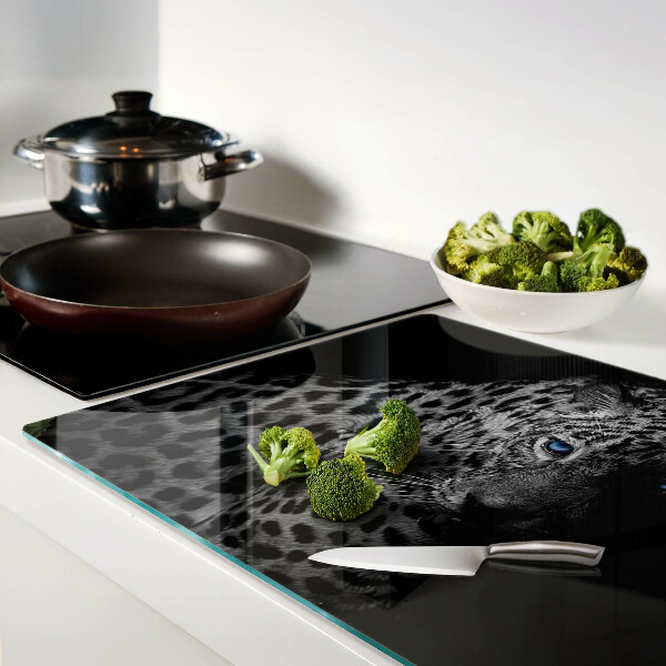 Glas schneidebrett Linker Panther mit blauen Augen