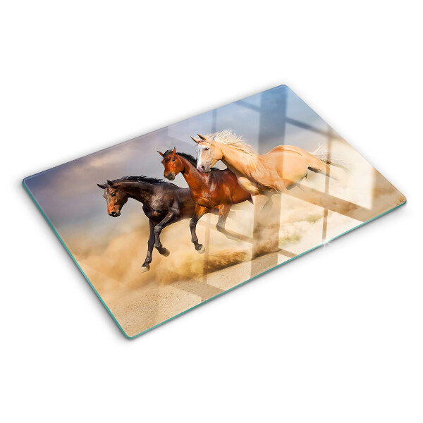 Schneidebrett Galoppierende Pferde in Bewegung