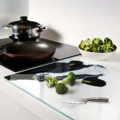 Glas-Schneidebrett mit Motiv einer Kuh