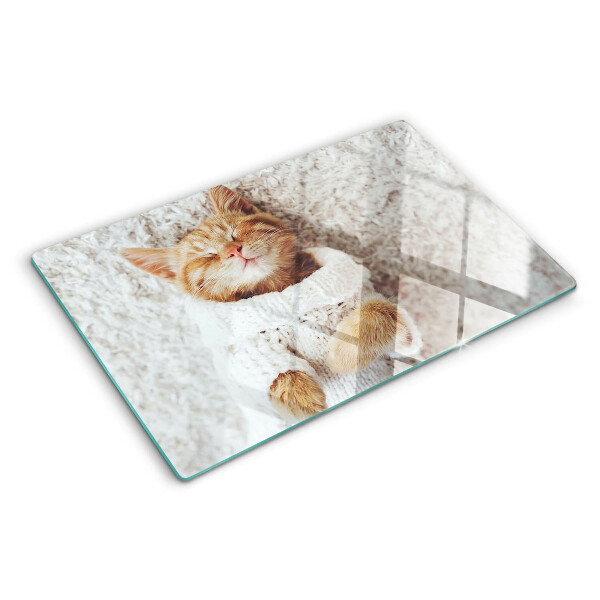 Schneidebrett Süßes Kätzchen im Pullover