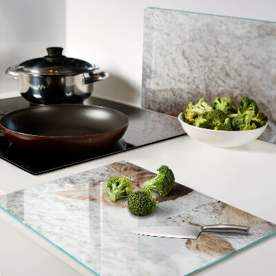 Schneidebrett mit einem Motiv eines süßen Kätzchens im Pullover