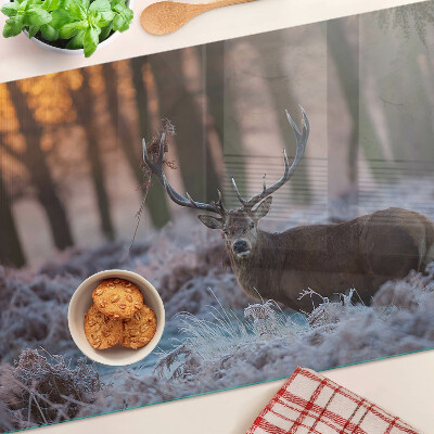 Glas schneidebrett Hirsche im Winterwald