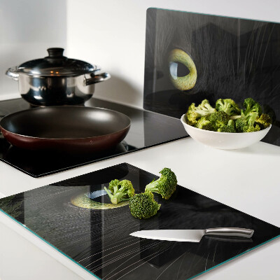 Schneidebrett Schwarze Katze mit grünen Augen