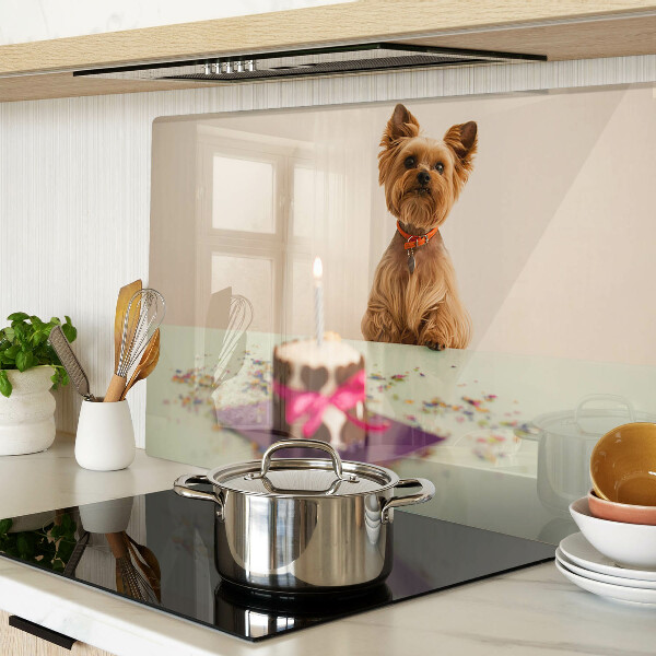 Schneidebrett glas Ein Hund am Tisch mit einem Kuchen