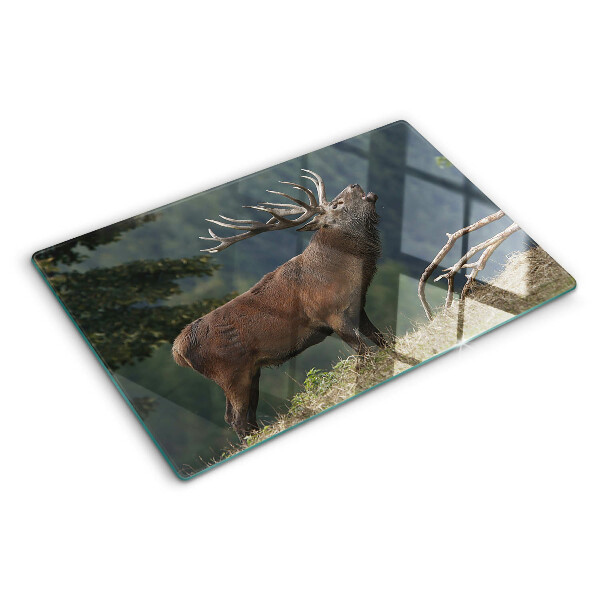 Glas schneidebrett Hirsche in ihrem natürlichen Lebensraum