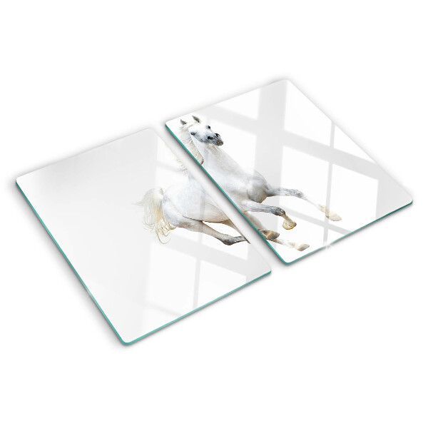 Schneidebrett Weißes Pferd in Bewegung