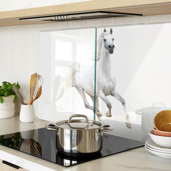 Schneidebrett Weißes Pferd in Bewegung