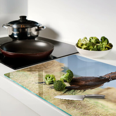 Schneidebrett mit Motiv eines Pferdes auf der Wiese