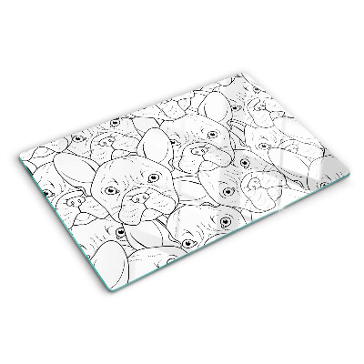 Schneidebrett glas Französische Bulldoggen
