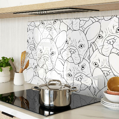 Schneidebrett Glas mit Motiv Französische Bulldoggen