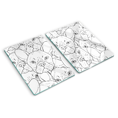 Schneidebrett Glas mit Motiv Französische Bulldoggen