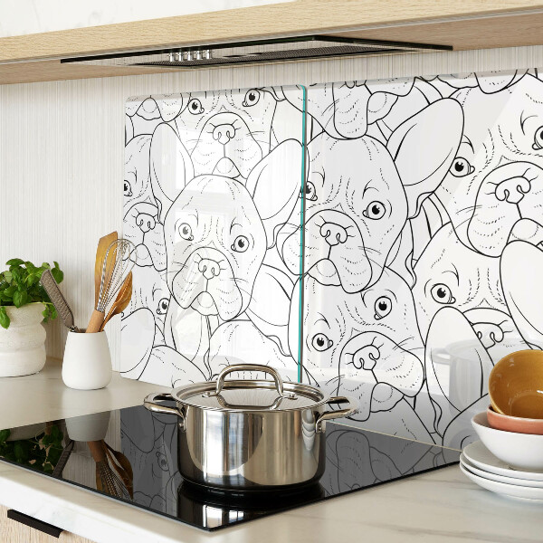 Schneidebrett Glas mit Motiv Französische Bulldoggen