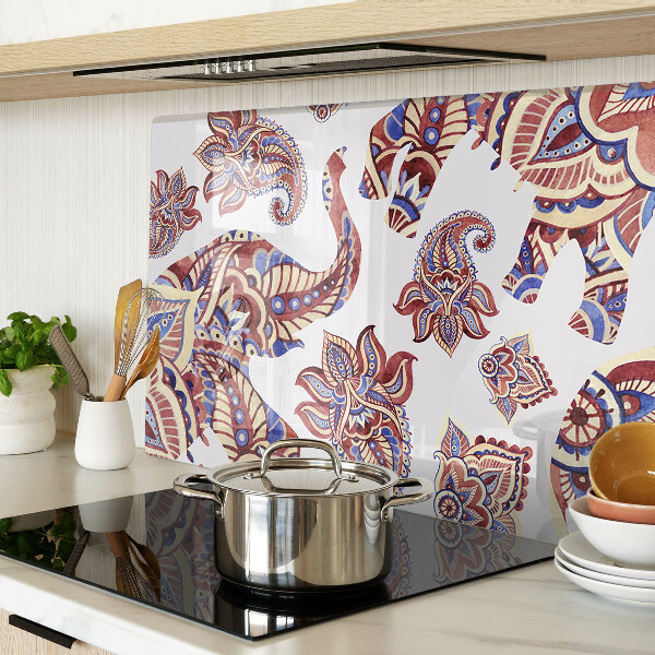 Glas schneidebrett Paisley-Motiv mit Blumen