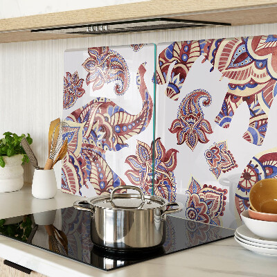 Glas schneidebrett Paisley-Motiv mit Blumen