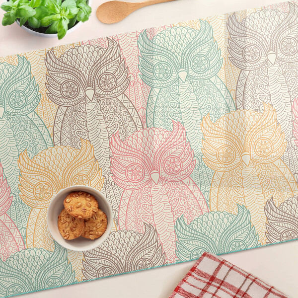 Schneidebrett Blumen- und Vogelmotiv