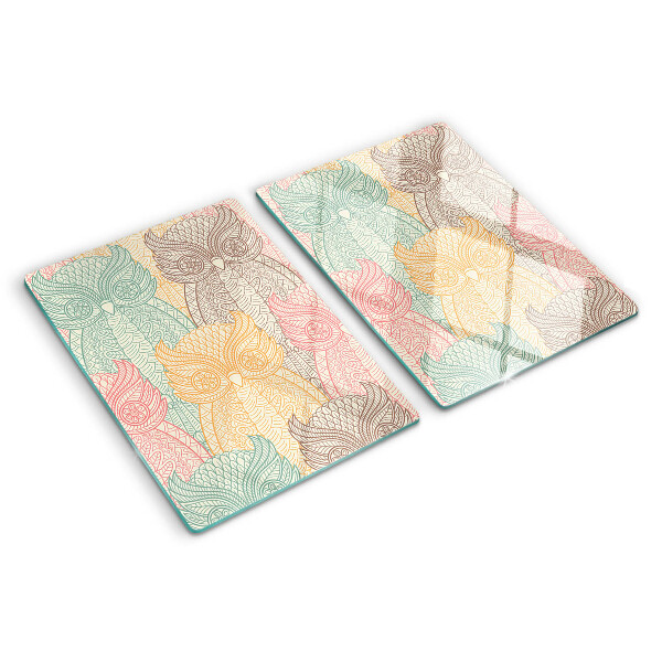 Schneidebrett Blumen- und Vogelmotiv