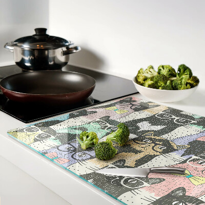 Schneidebrett Katzen mit Brille