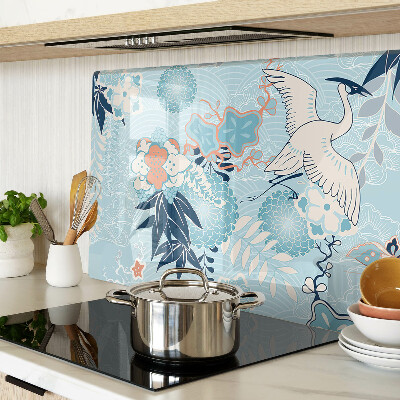 Glas schneidebrett Blumen und Vögel im orientalischen Stil