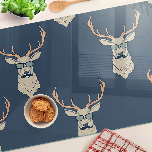 Schneidebrett mit Rentier-Motiv und Sonnenbrille