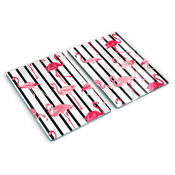 Glas schneidebrett Flamingos auf Streifen