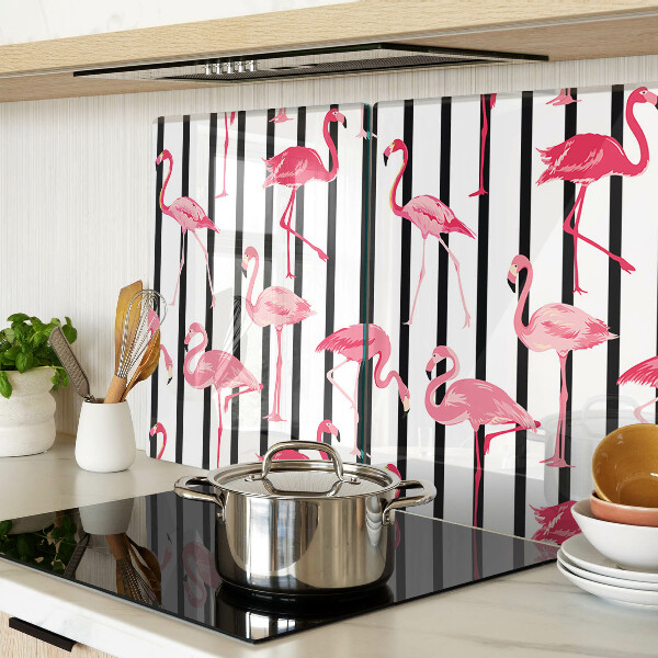 Glas schneidebrett Flamingos auf Streifen