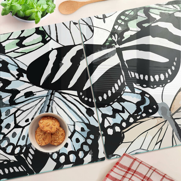 Schneidebrett glas Schmetterlingsmotiv in verschiedenen Farben