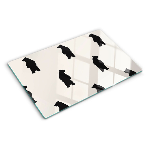 Schneidebrett mit Silhouetten von Bären