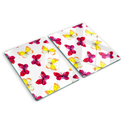 Schneidebrett Schmetterlingsmotiv in Frühlingsfarben