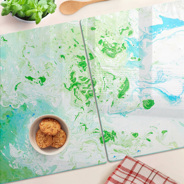 Schneidebrett glas Abstrakte Wirbel in Grün und Blau