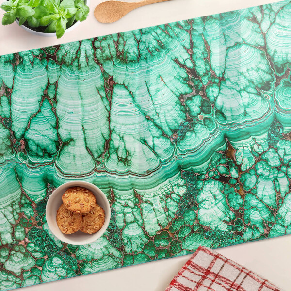 Schneidebrett mit Marmoroptik in Grüntönen