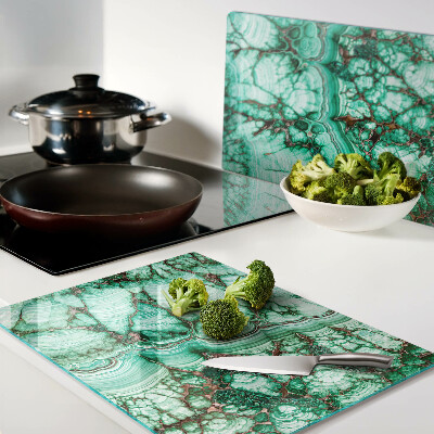 Schneidebrett mit Marmoroptik in Grüntönen