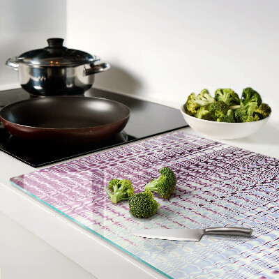 Schneidebrett Glas mit Wellenmuster in Rosatönen