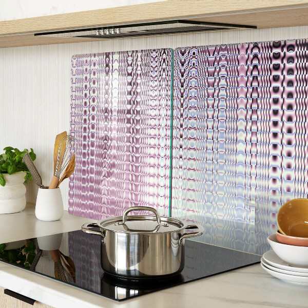 Schneidebrett Glas mit Wellenmuster in Rosatönen