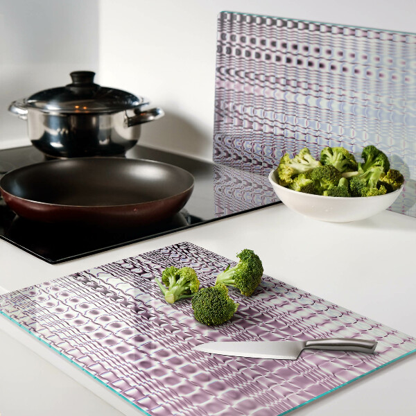 Schneidebrett glas Wellen in Rosatönen