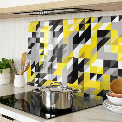 Glas schneidebrett Geometrie in Gelb- und Schwarztönen