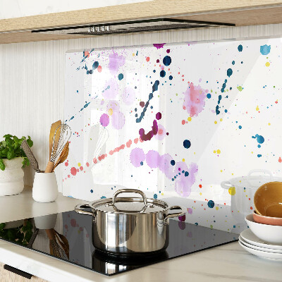 Schneidebrett mit abstraktem Farbspritzermotiv