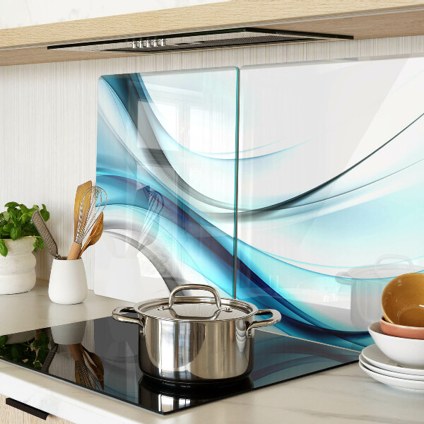 Schneidebrett glas Wellen in Blautönen