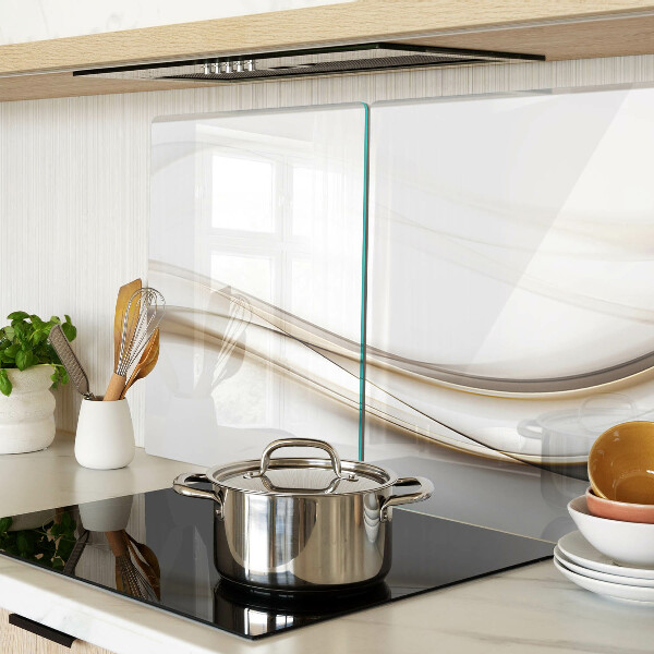 Glas schneidebrett Abstrakte Wellen in Beigetönen