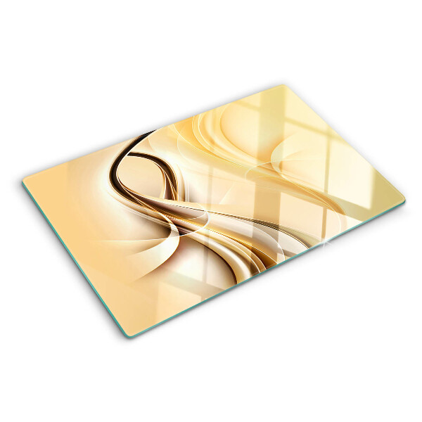 Schneidebrett Abstrakte Wellen in Beigetönen