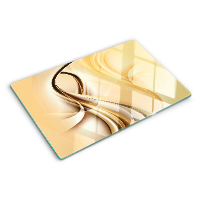 Schneidebrett mit abstraktem Wellendesign in Beigetönen