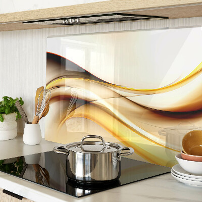 Schneidebrett glas Abstrakte Wellen in Goldtönen