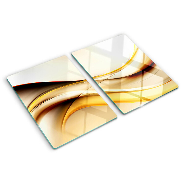 Schneidebrett glas Abstrakte Wellen in Goldtönen