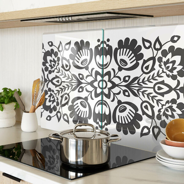 Schneidebrett glas Blumenmotiv im Volksstil