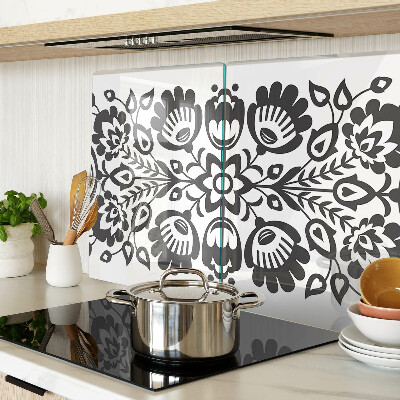 Schneidebrett glas Blumenmotiv im Volksstil