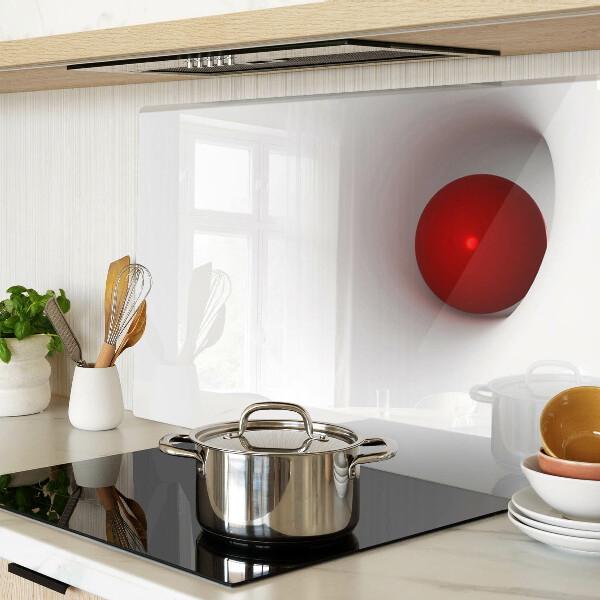 Glas schneidebrett Roter Kreis auf transparentem Hintergrund