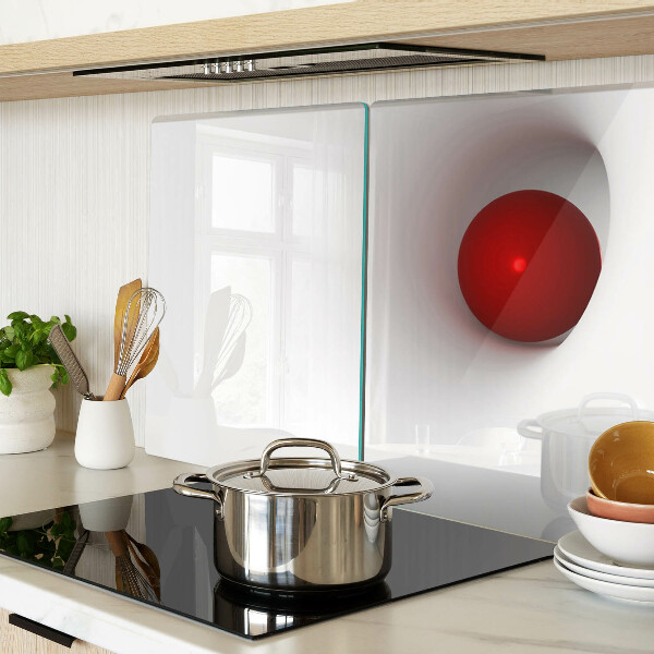 Glas schneidebrett Roter Kreis auf transparentem Hintergrund