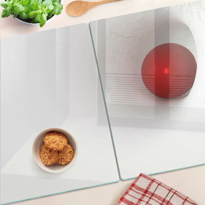 Glas schneidebrett Roter Kreis auf transparentem Hintergrund