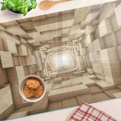 Schneidebrett Das Innere des Holztunnels