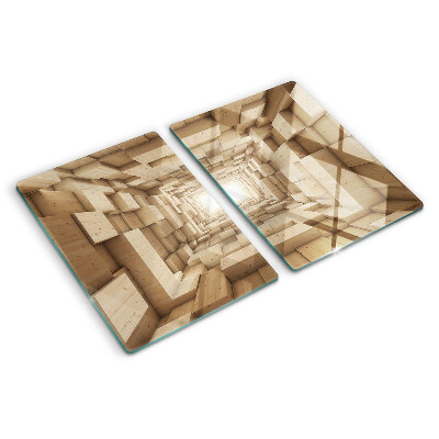 Schneidebrett Das Innere des Holztunnels